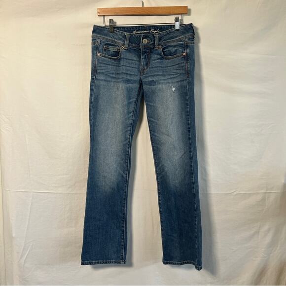 American Eagle Slim Boot Jeans Womens Size 6 Medium Wash Neutral Simple Basic - Picture 1 of 9